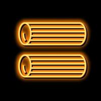 rigatoni pasta neon glow icon illustration vector