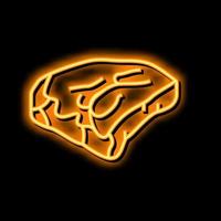 short plate with beef meat neon glow icon illustration vector