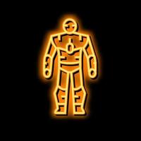 humanoid robot neon glow icon illustration vector