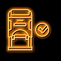 stamp quality neon glow icon illustration vector