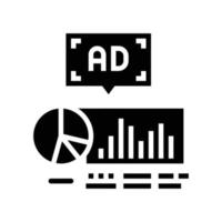 research advertising glyph icon vector illustration