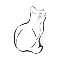 Line art cat vector design.