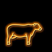 cattle beef neon glow icon illustration vector