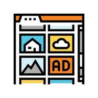 native advertising color icon vector illustration