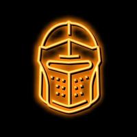 helmet knight neon glow icon illustration vector