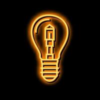 halogen light bulb neon glow icon illustration vector