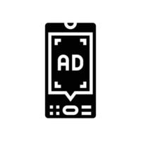 mobile advertising glyph icon vector illustration