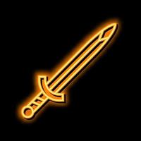 espada arma neón resplandor icono ilustración vector