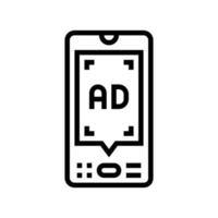 mobile advertising line icon vector illustration