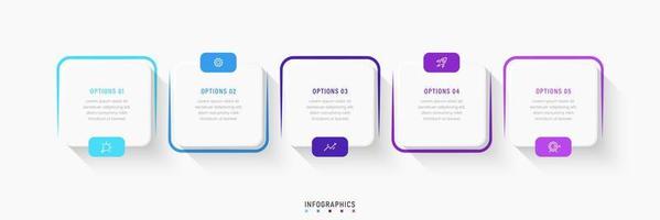 Vector Infographic label design template with icons and 5 options or steps. Can be used for process diagram, presentations, workflow layout, banner, flow chart, info graph.