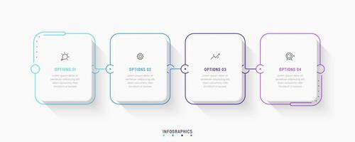 Vector Infographic label design template with icons and 4 options or steps. Can be used for process diagram, presentations, workflow layout, banner, flow chart, info graph.