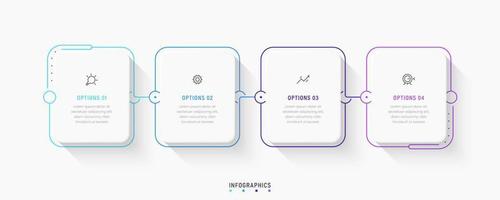 Vector Infographic label design template with icons and 4 options or steps. Can be used for process diagram, presentations, workflow layout, banner, flow chart, info graph.