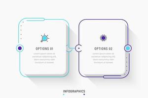 Vector Infographic label design template with icons and 2 options or steps. Can be used for process diagram, presentations, workflow layout, banner, flow chart, info graph.