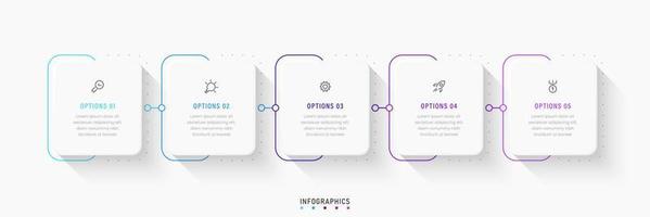 Vector Infographic label design template with icons and 5 options or steps. Can be used for process diagram, presentations, workflow layout, banner, flow chart, info graph.