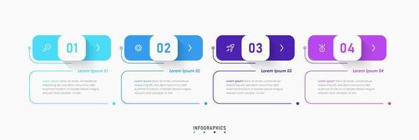 Vector Infographic label design template with icons and 4 options or steps. Can be used for process diagram, presentations, workflow layout, banner, flow chart, info graph.