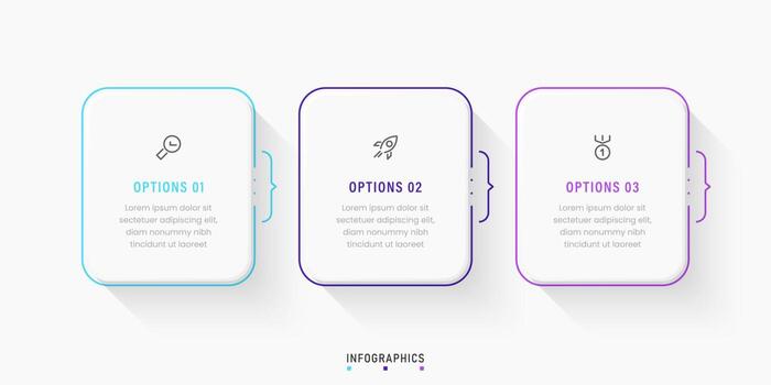 Vector Infographic label design template with icons and 3 options or steps. Can be used for process diagram, presentations, workflow layout, banner, flow chart, info graph.