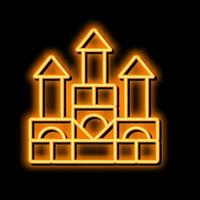 building blocks neon glow icon illustration vector