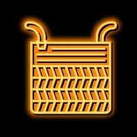 floor basket neon glow icon illustration vector