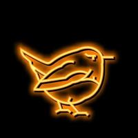 wren bird neon glow icon illustration vector