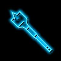 spade bit for drilling neon glow icon illustration vector