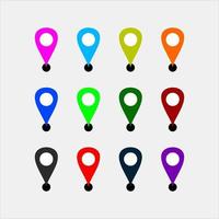 mapa punto icono diseño lleno color y sencillo estilo vector