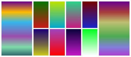 Set of gradient colored backgrounds vector