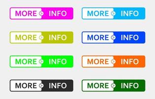 More info button set simple vector illustration