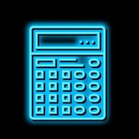 calculadora digital dispositivo para contando neón resplandor icono ilustración vector