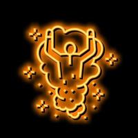 illusionist performing magic neon glow icon illustration vector