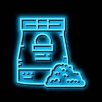 durum flour bag neon glow icon illustration vector