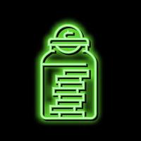 coin collect in bottle neon glow icon illustration vector