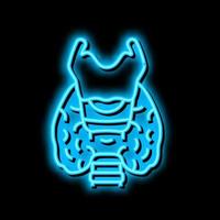 thyroid human organ neon glow icon illustration vector