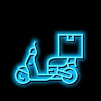 motorbike delivery neon glow icon illustration vector