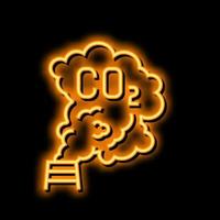 carbon dioxide co2 neon glow icon illustration vector