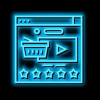 product review neon glow icon illustration vector