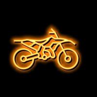 dirtbike motorcycle neon glow icon illustration vector