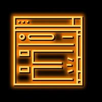 web page scroll neon glow icon illustration vector