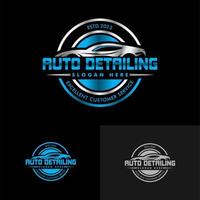conjunto de azul plata automotor logo, mantenimiento, limpieza ilustración vector gráfico de auto detallado Servicio logo diseño plantilla, emblema insignia, moderno