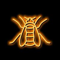 bumblebee insect neon glow icon illustration vector