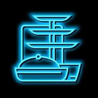 drinkware set neon glow icon illustration vector