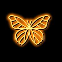 mariposa insecto neón resplandor icono ilustración vector