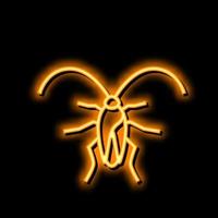 cockroach insect neon glow icon illustration vector