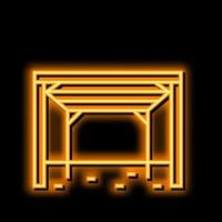 pergola backyard construction neon glow icon illustration vector