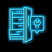 freezer repair neon glow icon illustration vector