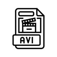 avi file format document line icon vector illustration