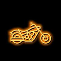 chopper motorcycle neon glow icon illustration vector