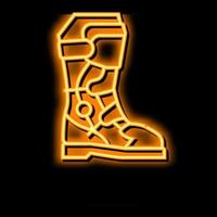 boot motorcycle neon glow icon illustration vector