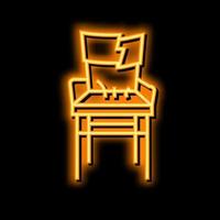 broken old chair neon glow icon illustration vector