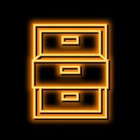 drawer open neon glow icon illustration vector