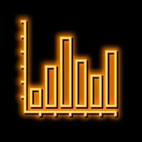 bar graph neon glow icon illustration vector